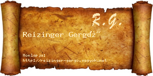 Reizinger Gergő névjegykártya
